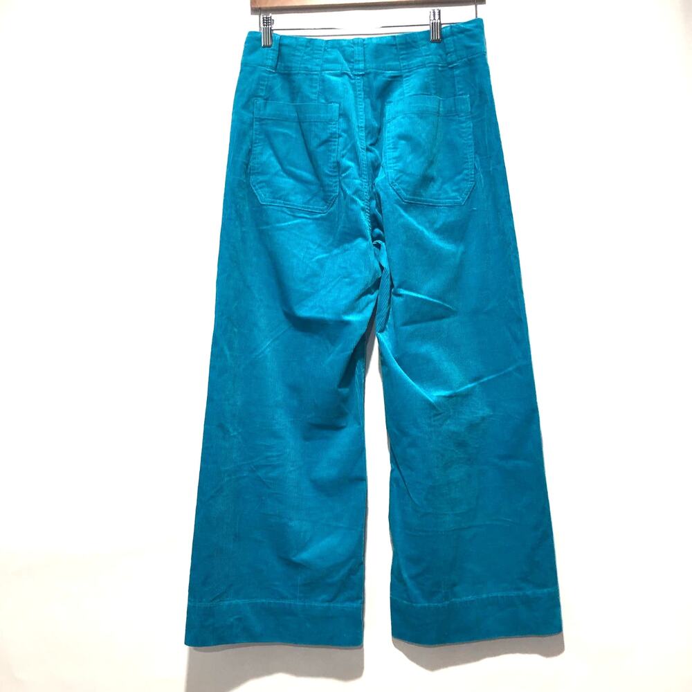 Anthropologie MaeveThe Colette Corduroy Cropped Wide-Leg Pants Blue 29"x25" - Picture 6 of 7
